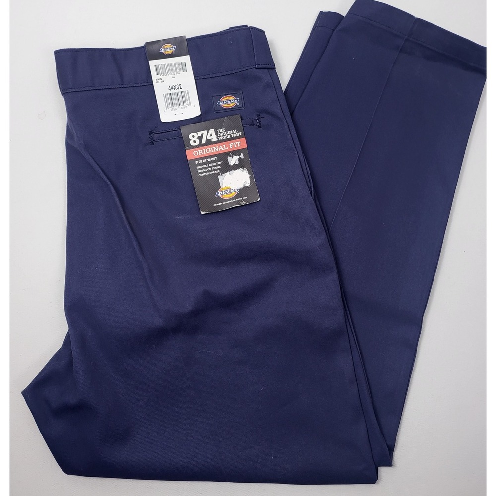 Dickies Men's 874 Pants Original Fit Work School Uniform Straight Leg Navy 44X32